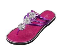 Women's Slippers for Daily Leisure Outdoor as well as Beach Outfits Toe Post Design Comfortable Flat Sandals Ideal Summer Shoes Perfect for Holiday Everyday, Hot Pink, 9 UK