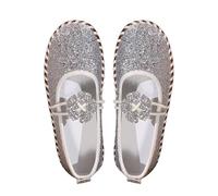 Women's Slippers Glitter Sequins Upper Material Pumps Decorative Flower Applique Mary Jane Soft Non-Slip Trainers Rubber Sole Everyday Shoes Casual Shoes, beige, 6 UK