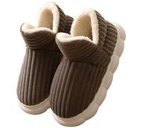 Womens Slippers,Halloween Christmas Holiday Slippers for Women and Men Warm Cozy Plush Fuzzy Cushion Slip-on House Slipper for Indoor and Outdoor,Coffee #2,5