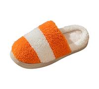 Women's Slippers Indoor Shoes for Women Fluffy Slippers Winter Couples Warm Baotou Plush Soft Bottom Comfortable Solid Color Flat Cotton Mop Slipper Size 7 Ladies Novelty Slipper (Orange, 4.5)
