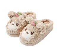 Women's Slippers Ladies' Casual and Fashionable Bag and Autumn Winter Indoor Home Anti Slip Warm Slippers Saints Slippers for Women (Khaki, 40)