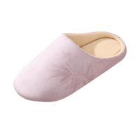 Women's Slippers, Lightweight and Silent Slippers, Non-Slip, Winter Warm Plush Mules with Non-Slip Rubber Sole, Comfortable Shoes for Indoor and Outdoor Use Slippers for the Bedroom, purple, 3.5