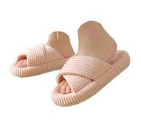 Women's Slippers Memory Foam Open Toe Comfortable Slip On House with Strap Slippers Women Comfortable Lightweight Holiday Summer Flip Flops Women Orthopedic Recovery, Pink, 7 UK