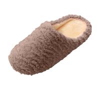 Women's Slippers Men's Winter Warm Slippers Japanese Spring Winter Couple Mute Soft Bottom Slippers Men Women Wooden Floor Non-Slip Quiet Cotton Slippers, coffee, 8.5 UK