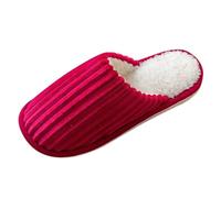 Women's Slippers Non Slip - Winter Slippers, Comfy Soft Sole Silent Slipper Casual Indoor House Slipper Solid Color Warm Corduroy Shoes Basic Slip-On Plush Shoes Red