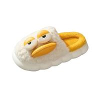Womens Slippers Size 4 Ladies Slippers Size 9 UK Women Slippers Autumn and Winter Fashion Comfortable Cute Lying Flat Duck Thick Bottom Warm Animal Slippers for Women Ladies Mule (Beige, One Size)