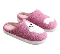 Womens Slippers Size 5,Halloween Christmas Holiday Slippers for Women and Men Warm Cozy Plush Fuzzy Cushion Slip-on House Slipper for Indoor and Outdoor,Wine #2,8