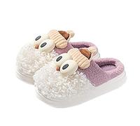 Womens Slippers Size 5 Women's Spring and Autumn Winter Heeled Cotton Slippers Keep Warm Thick Bottom Non Slip Wear at Home Plus Velvet Warm Feet Home Cotton Slippers Womens Slipper Purple