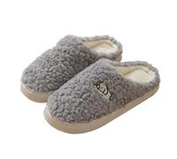 Womens Slippers Size 5 Women's Spring and Autumn Winter Heeled Cotton Slippers Keep Warm Thick Bottom Non Slip Wear at Home Plus Velvet Warm Feet Home Cotton Slippers Womens Slipper Grey