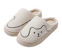 Womens Slippers Size 5 Women's Spring and Autumn Winter Heeled Cotton Slippers Keep Warm Thick Bottom Non Slip Wear at Home Plus Velvet Warm Feet Home Cotton Slippers Womens Slipper White