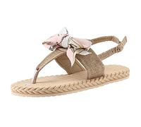 Women's Slippers, Summer Elegant with Bow, Sandals, Platform Toe Separator, Women's Summer Flip Flops, Wide Feet Slippers, Slip-On Flip-Flop, Flat Slippers, Breathable Summer Slippers, Beach Sandals