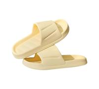 Women's Slippers Summer Lightweight Bath Slippers Non-Slip Slippers Waterproof Slides Peep Toe Mules Comfortable Summer Sandals Boho Bath Slippers Wide Feet Slippers Simple Slippers, yellow, 6 UK