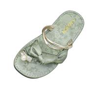 Women's Slippers Trendy Flip Flops Elegant Mules Cosy Summer Footwear for On the Go, Green, 7 UK