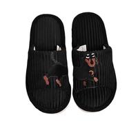 Women's Slippers Warm for Women Bedroom Womens Ladies Shoes Size 8 Wide Fitting Women's Print Fuzzy Cozy Open Toe Indoor Slides Comfortable Flat Home Footwear Fall Winter Seasons Black