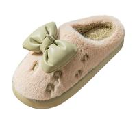 Women's Slippers Winter Plush Cuddly Shoes Cosy House Slippers Plush | Lightweight slippers, women's elegant front closed home shoes with butterfly platform slip-on shoes