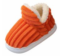 Women's Slippers Winter Warm Plush Fur Slippers Girls Fluffy Lined House Boots Cuddly Slippers House Boots, orange, 8.5 UK