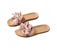 Women's Slippers with Floral Pattern, Summer Leisure Beach Sandals, Peep Toe Mules, Breathable Sandals & Slides, Lightweight Walking Shoes, Walking Shoes, Summer Shoes, pink, 2/2.5 UK