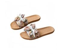Women's Slippers with Floral Pattern, Summer Leisure Beach Sandals, Peep Toe Mules, Breathable Sandals & Slides, Lightweight Walking Shoes, Walking Shoes, Summer Shoes, Green, 2/2.5 UK