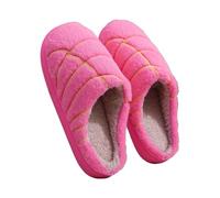 womens slippers Women's Slippers Fuzzy Wide Fit Memory Foam Happy Slipper Cute Plush Non Slip House Shoes Arch Support Plantar Fasciitis Orthopedic Mule Slipper house Sliders Hot Pink 6