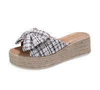 Womens Slippers Women's Tie The Knot Sandal - 2. 5 Inch Cushioned, Slip On Closure for Comfort & Style, Perfect for Casual & Dressy Outfits, All Day Wear White