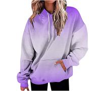 Women's Sloe Joes Sustainable Edge Style Embroidered Longline Hoodie Hooded Sweatshirt Oversized Hoodie Purple 3XL