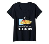 Womens Sloth Official Sleepshirt Cute Bedtime Pajamas Nightgown V-Neck T-Shirt