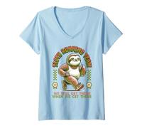 Women's Sloth Running Team Running Outfit Men Women Marathon Sloth V-Neck T-Shirt