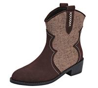 Women's Slouch Pointed Toe Chunky Heel Knee High Boots Cosy Faux Felt Mid Calf Boot Suede Heeled Boots Womens Fall Lightweigh Anti-Skid Scuff Hiking Boots Comfy Ankle Boots Wide Fit UK Sale Clearance