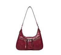 Women's Slouchy Hobo Crescent Shoulder Bags, Vegan Leather Crossbody Bag, Daily Commuting Handbags Purse 2025 - Gift for Christmas, Birthday and Anniversary (Red,12.59×8.66×3.94 inches)