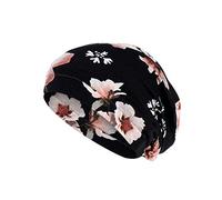 Womens Slouchy Skull Beanie Hat Head Scarves for Chemo Cancer Patient with Hair Loss Breathable Spring Head Wrap Black One Size