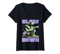 Women's Slow Down Frog Playing Guitar Relax & Enjoy Your Life V-Neck T-Shirt