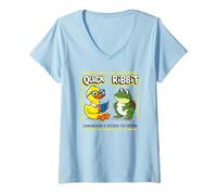 Womens SLP Communication Is Different For Everyone Autism Word Fun V-Neck T-Shirt