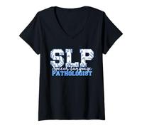 Women's SLP Speech Language Pathologist Speech Language Therapy V-Neck T-Shirt