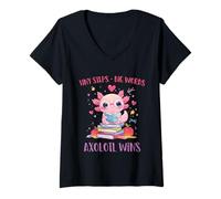 Women's SLP Speech Therapist Language Pathologist Axolotl V-Neck T-Shirt