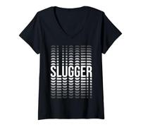 Women's Slugger 3D Wild Style Optical Illusion Graphic V-Neck T-Shirt