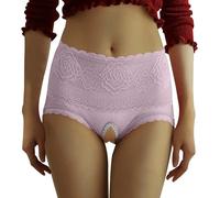 Women's Slutty Ladies Panties Crotchless Lingerie Breathable Tangas Underwear for Women Sexy Lace Soft Thongs See Through High Rise Hipsters Cheeky Funny Stretch Tummy Control Cute