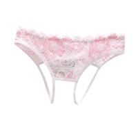 Womens Slutty Panties Clear Low Rise Breathable Hipsters Underwear for Women G String Sexy Thongs Cutout Lingerie Crotchless Lace Briefs Stretch Comfor Funny Tummy Control White