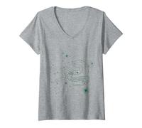 Womens Slytherin Snake Emblem Magical Stars Design V-Neck T-Shirt