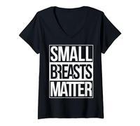 Womens Small Breasts Matter Little Boob No Cleavage Supporters V-Neck T-Shirt