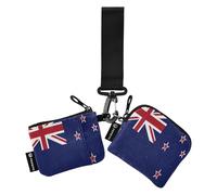 Women's Small Card Holder Large Capacity Card Holder Card Holder With Zipper Coin Pocket For Women Girls 2 Packs, New Zealand Flag of Kiwi National Blue, 4.13"(L) x 3.5"(W), Travel Accessories