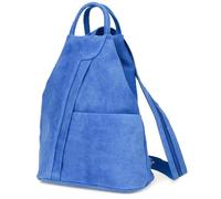 Womens Small Italian Leather Backpack Blue Elegant Vera Pelle