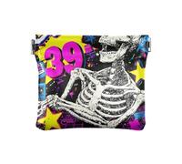 Women's Small Leather Change Purse 80s 90s Skull Shining Stars Graffiti Convenient Card Key pouching Organizers for Men Women Travel monedas para