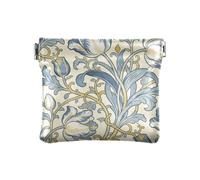 Women's Small Leather Change Purse Yellow and Blue Tulips William