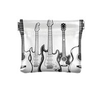 Women's Small Leather Coin Purse Never Have Too Many Guitars Black Cute Makeup pouching Period Bag for Men Women Travel pequenos para