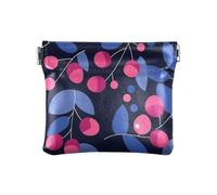 Women's Small Leather Coin Purse Wallet Bold Line Berry Navy Magenta Portable Jewelry pouching for Men Women Travel monedas para