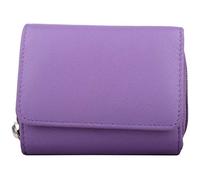 Womens Small Leather Zip Round Tri-Fold Money/Coin/Credit Card Holder/Purse - Lilac