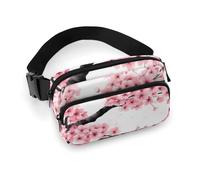 Women's Small Pack, Portable Belt Bag, Fashion Dress Decor Waist Bag with Adjustable Strap Branch of A Flourishing Tree Cherry Flowers Blossoms Spring Theme Art