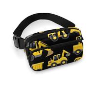 Women's Small Pack, Portable Belt Bag, Fashion Dress Decor Waist Bag with Adjustable Strap Cool Black Yellow Buldozer Excavator Construct Machines
