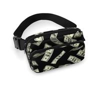 Women's Small Pack, Portable Belt Bag, Fashion Dress Decor Waist Bag with Adjustable Strap Falling Money American Bill Dollars