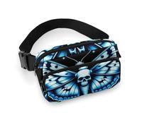 Women's Small Pack, Portable Belt Bag, Fashion Dress Decor Waist Bag with Adjustable Strap Goth Moth Dead Skull Moon